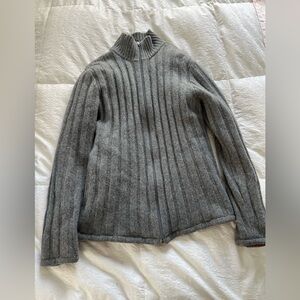 Gray Ribbed 100% Lambswool warm jacket size XL / tall